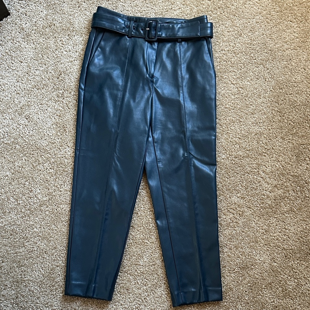 Ann Taylor Midnight Blue Cropped Pants with Belt